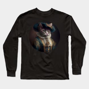 Pretty Tabby Cat in Baroque Costume Long Sleeve T-Shirt